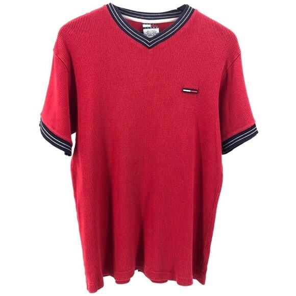 90s Tommy Hilfiger v neck tshirt 1990s vintage - Picture 1 of 4